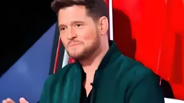 Michael Buble The Voice S28 Green Bomber Jacket worn by Michael Bublé as seen in The Voice