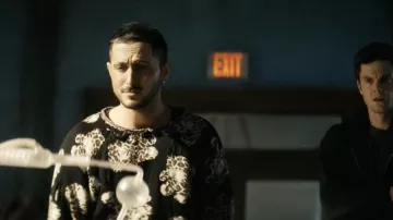 Outfits of The Boys TV series: Frenchie (Tomer Kapon) wears Leopard Print Teddy Bear Knitted Sweater in season 4, episode 1