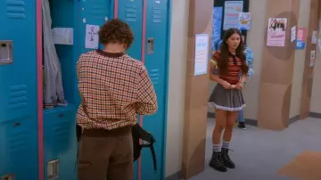 Free People Retro Stripe Tube Socks worn by Posey (Lumi Pollack) as seen in Electric Bloom (S01E08)