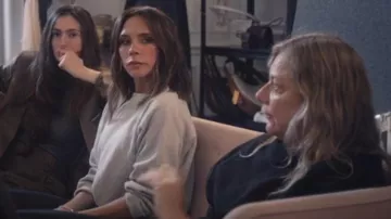 Victoria Beckham Constance Sweatshirt In Grey Marl worn by Victoria Beckham as seen in Victoria Beckham (S01E02)