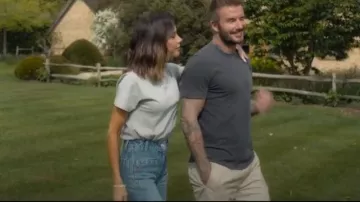 Victoria Beckham Alina Jean In Washed Blue worn by Victoria Beckham as seen in Victoria Beckham (S01E03)