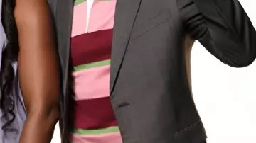 Pink & Red Striped Polo T-Shirt worn by Jimmy Fallon in On Brand with Jimmy Fallon