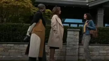 Avec Les Filles Wavy Colorblock Coat worn by Det. Kemi Adebayo (Adeola Role) as seen in Alert: Missing Persons Unit (S03E01)