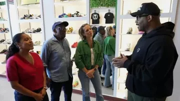 J. Crew Brushed Cashmere Short-sleeve Cardigan worn by Sheinelle Jones as seen in Today on October 10, 2025