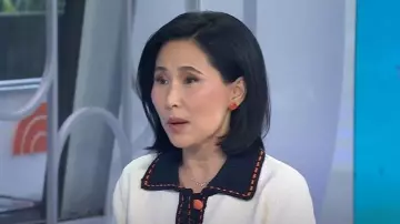 Kate Spade Square Semiprecious Stone Stud Earrings worn by Vicky Nguyen as seen in Today on  October 13, 2025