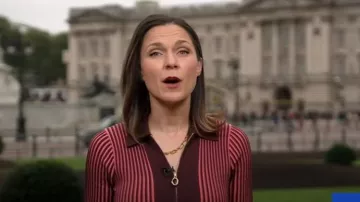 Me + Em Collared Maxi Dress worn by Maggie Rulli as seen in Good Morning America on October 10, 2025