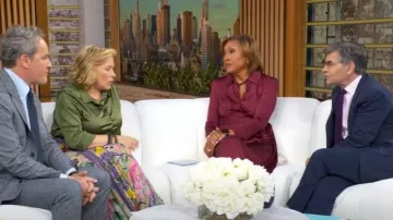 Diane von Furstenberg Sana Wrap Dress worn by Robin Roberts as seen in Good Morning America on October 13, 2025