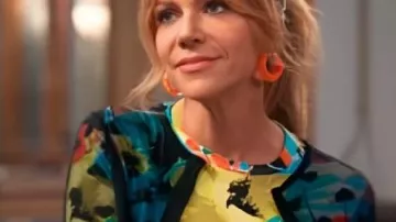 High Potential S2 Kaitlin Olson Multicolor Floral Top worn by Morgan Gillory (Kaitlin Olson) in High Potential (S02)