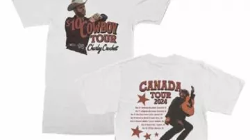 Morgan Wallen Flips Off Charley Crockett T-Shirt Held By Gavin Adcock