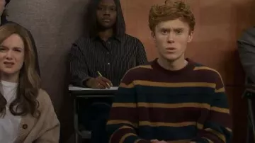 Suéter a rayas de mezcla de lana de alpaca italiana de Banana Republic usado por Ben Marshall como se ve en Saturday Night Live (S51E02)