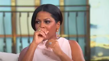 INC International Concepts Jewell Link Earrings worn by Tamron Hall as seen in Tamron Hall Show on October 8, 2025