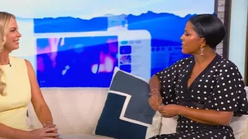 Arias New York Gia Dress with Lace worn by Tamron Hall as seen in Tamron Hall Show on October 10, 2025