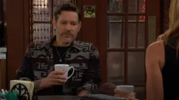 Lucky Brand Jacquard Humboldt Overshirt worn by Daniel Romalotti (Michael Graziadei) as seen in The Young and the Restless on October 7, 2025