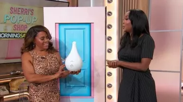 Natori Pinstripe Knit Dress worn by Makho Ndlovu as seen in Sherri on October 14, 2025