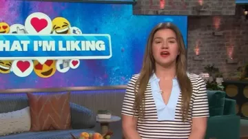 Top de algodón elástico a rayas Melanie de Tanya Taylor usado por Kelly Clarkson como se ve en The Kelly Clarkson Show el 13 de octubre de 2025