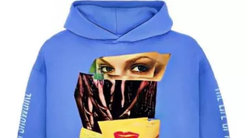 La vida de una corista Sudadera con capucha azul violeta usada por Taylor Swift en La vida de una corista