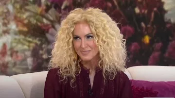 LoveShackFancy Alvynne Top worn by Kimberly Schlapman as seen in Today with Jenna & Friends on October 14, 2025