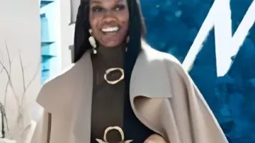 On Brand with Jimmy Fallon 2025 Bozoma Saint John Beige Coat worn by Bozoma Saint John in On Brand with Jimmy Fallon