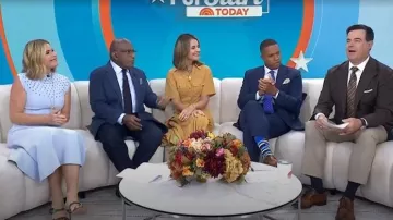 Gianvito Rossi Nappa Mule Sandal worn by Jenna Bush Hager as seen in Today on October 14, 2025