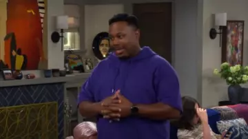 Mode of One Short Sleeve Hoodie worn by Marty Butler (Marcel Spears) as seen in The Neighborhood (S08E01)