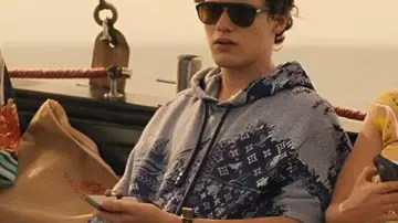 The White Lotus S3 Sam Nivola Printed Hoodie worn by Lochlan Ratliff (Sam Nivola) in The White Lotus (S03)