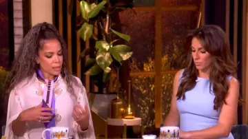 Oscar de la Renta Sequined Floral Applique Knit Dress worn by Alyssa Farah Griffin as seen in The View on October 14, 2025