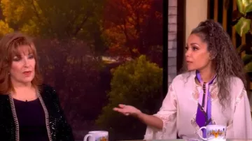 Gucci Printed Silk Twill Scarf worn by Sunny Hostin as seen in The View on October 14, 2025