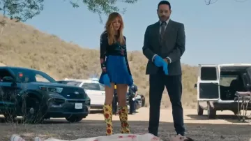 Akira Azalea Wang Tyce Yellow Boot worn by Morgan Gillory (Kaitlin Olson) as seen in High Potential (S02E05)