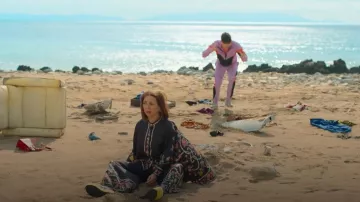 La DoubleJ Shearling Slingback Platform Sandal worn by Molly Novak (Maya Rudolph) as seen in Loot(S03E01)