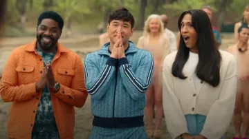 Remain Karin Ribbed Crop Cardigan worn by Sofia (Mj Rodriguez) as seen in Loot(S03E01)