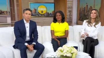 Derek Lam 10 Crosby Elizabeth Peplum Veste portée par Rhiannon Ally comme on le voit dans Good Morning America le 14 octobre 2025