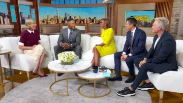 Dorothee Schumacher Fluffy Cashmere Luxury Pullover worn by Allison Janney as seen in Good Morning America on October 14, 2025