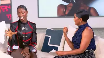 Dima Ayad Plissé-satin Halterneck Top worn by Tamron Hall as seen in Tamron Hall Show on October 14, 2025