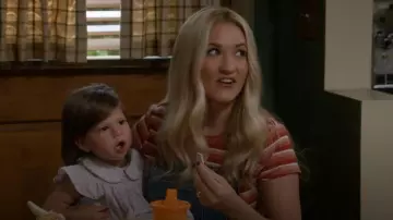 Reformation Muse Tee Red Stripe worn by Mandy Cooper (Emily Osment) as seen in Georgie & Mandy's First Marriage (S02E01)