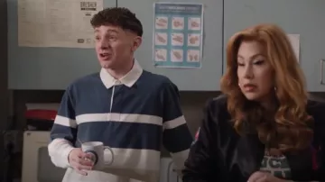 Abercrombie Long Sleeve Rugby Polo worn by Jacob Hill (Chris Perfetti) as seen in Abbott Elementary (S05E03)