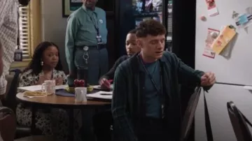 Marine Layer Button Down Sweater worn by Jacob Hill (Chris Perfetti) as seen in Abbott Elementary (S05E03)
