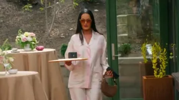 Versace Pink/White Pajamas Set worn by Lisa Barlow as seen in The Real Housewives of Salt Lake City (S06E05)