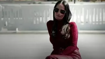 Isabel Marant Jaelis Metallic Ribbed Knit Turtleneck Sweater worn by Lisa Barlow as seen in The Real Housewives of Salt Lake City (S06E05)