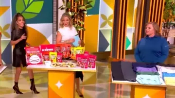 Jimmy Choo Mugler Spiral Sock Ankle Boot worn by Sunny Hostin as seen in The View on October 15, 2025