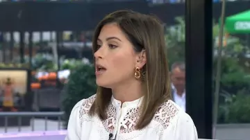 J. Crew Chainlink Drop Earrings worn by Chloe Melas as seen in Today on October 15, 2025