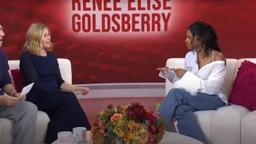 Jeans Hellessy Bentley Boyfriend porté par Renée Elise Goldsberry comme on le voit dans Today with Jenna & Friends le 15 octobre 2025