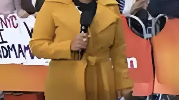 The Today Show Sheinelle Jones Mustard Yellow Belted Coat