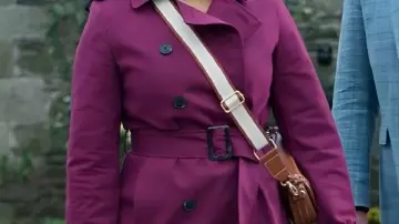 Purple Trench Coat worn by Gethsemane Brown (Tamera Mowry) in Haunted Harmony Mysteries: Buried at C