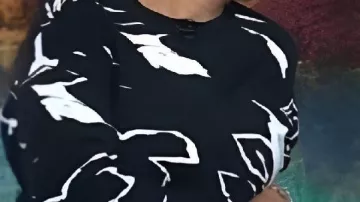 Black & White Printed Sweater worn by Sheinelle Jones in The Today Show 2025