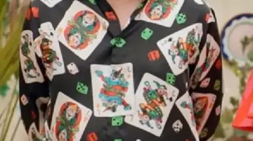 Oker Card Dices Printed Shirt of Self - Presenter (Noel Fielding) in The Great British Bake Off