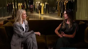 Victoria Beckham Ruched Satin Midi-Skirt worn by Victoria Beckham as seen in Today on  October 15, 2025