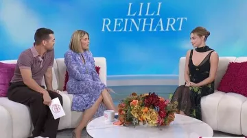 De La Vali Mistica Silk-Chiffon Midi Dress worn by Lili Reinhart as seen in Today with Jenna & Friends on October 16, 2025