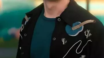 Western Guitar Shirt worn by Sam Riordan (Asa Germann) in TV Series Gen V S02