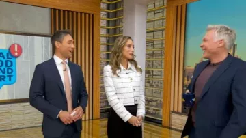 Alice + Olivia Denyson Boxy Jacket worn by Rhiannon Ally as seen in Good Morning America on October 16, 2025