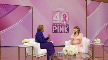 831 Minhle Naida Signature Palazzo Pants worn by Robin Roberts as seen in Good Morning America on October 16, 2025